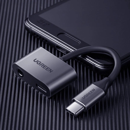 UGREEN ADAPTER AUDIO USB-C DO MINI JACK 3.5MM DO SMARTFONÓW IPHONE 12 13 14