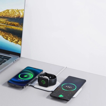 DUDAO SZYBKA ŁADOWARKA INDUKCYJNA 3W1 15W KABEL USB-C DO TELEFONU SŁUCHAWEK