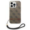 Guess GUOHCP14LH4STW iPhone 14 Pro 6,1" brązowy/brown hardcase 4G Print Strap
