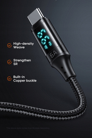 McDodo phone cable, DIGITAL PRO USB-C 5A 66W 1.2m black
