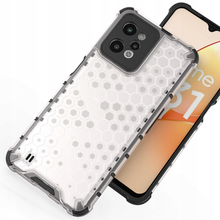 Honeycomb etui pancerny pokrowiec z żelową ramką Realme C31 przezroczysty
