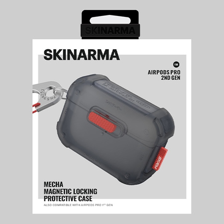 SKINARMA ETUI MECHA DO AIRPODS PRO 2 Z OCHRONĄ ANTYPOWIETRZNYM DYMNY SMOKE