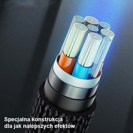 USAMS KABEL DO LIGHTNING 1M DO IPHONE 2A PLECIONY Z LED Z SZYBKIM