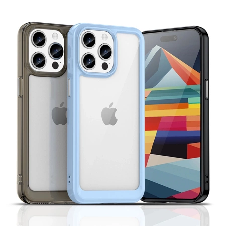 HURTEL ETUI WZMOCNIONE CASE DO IPHONE 15 PRO Z ELASTYCZNĄ RAMKĄ OCHRONNE