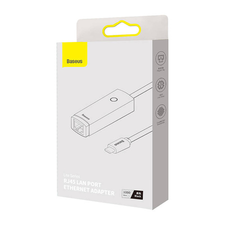 BASEUS ADAPTER PRZEJŚCIÓWKA USB-C DO RJ45 DO PC MACBOOKA TELEFONÓW 1000MBPS