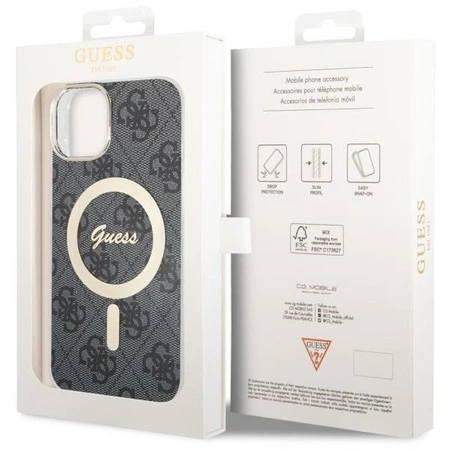 Etui Guess 4G MagSafe na iPhone 14 Plus - czarne