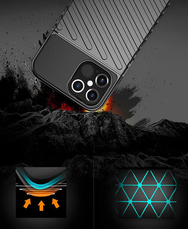 Thunder Case elastyczne pancerne etui pokrowiec Samsung Galaxy S21 Ultra 5G niebieski