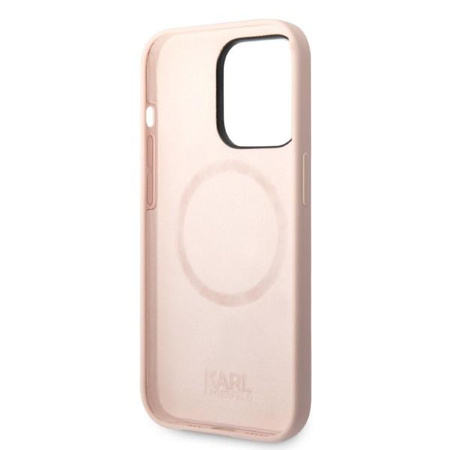 Karl Lagerfeld KLHMP14XSSKCI iPhone 14 Pro Max 6,7" hardcase jasnoróżowy/light pink Silicone Karl & Choupette Magsafe