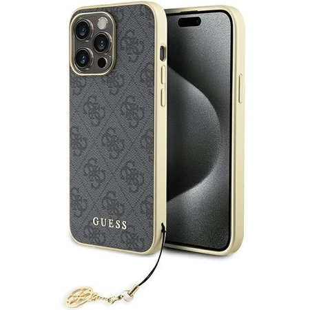 Etui Guess 4G Charms Collection do iPhone 15 Pro Max - szare