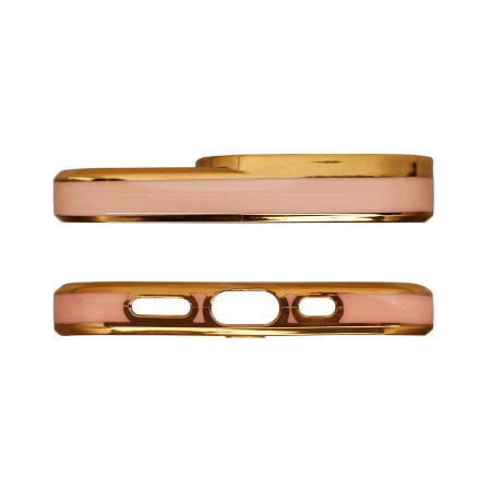HURTEL ETUI CASE POKROWIEC DO SAMSUNG GALAXY A12 5G ŻELOWY ZŁOTA RAMKA