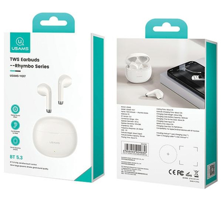 USAMS SŁUCHAWKI BLUETOOTH 5.3 TWS DO IPHONE X 11 12 13 14 15 STEREO DŹWIĘK