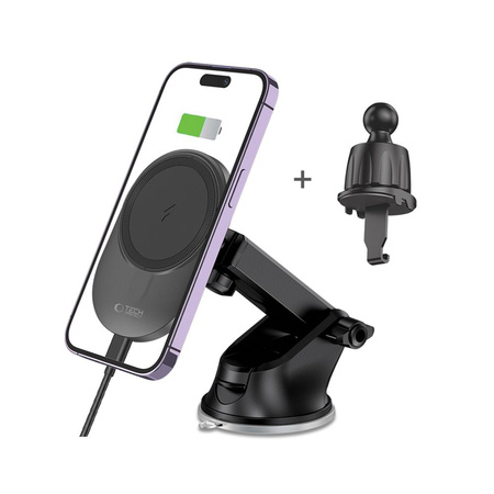 TECH-PROTECT ŁADOWARKA INDUKCYJNA 15W DO MAGSAFE SAMOCHÓD MAGNETYCZNY MOUNT