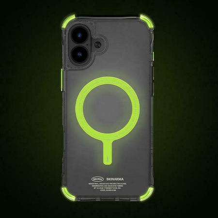 Skinarma etui Saido iPhone 16 6.1       Magnetic Charging zielony/green (niteglow)