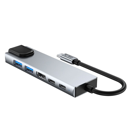 TECH-PROTECT HUB 6IN1 ADAPTER DO TELEFONÓW USB-C HDMI 4K RJ45 PD100W