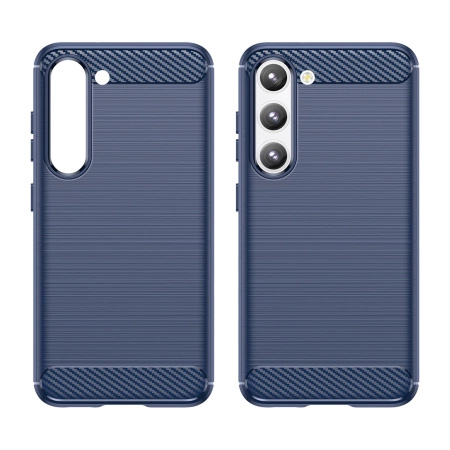 Carbon Case etui Samsung Galaxy S23 elastyczny silikonowy karbonowy pokrowiec niebieskie