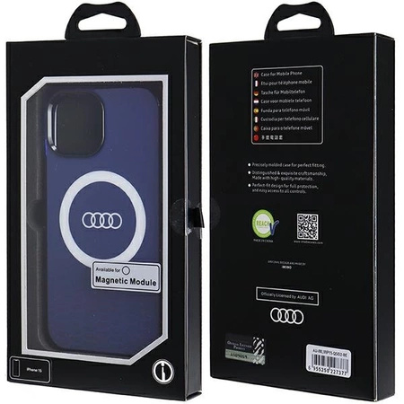 Etui Audi IML Big Logo MagSafe na iPhone 15 / 14 / 13 - niebieskie