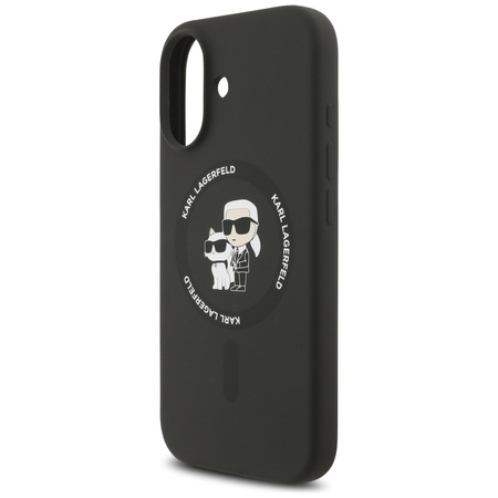 Etui Karl Lagerfeld Silicone             Karl&Choupette Ring MagSafe do iPhone 17 czarny