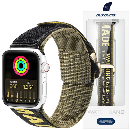 Dux Ducis Strap (Outdoor Version) pasek Apple Watch Ultra, SE, 8, 7, 6, 5, 4, 3, 2, 1 (49, 45, 44, 42 mm) nylonowa opaska bransoleta żółta