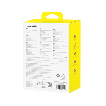 Uchwyt magnetyczny składany Baseus MagPro do telefonu - czarny