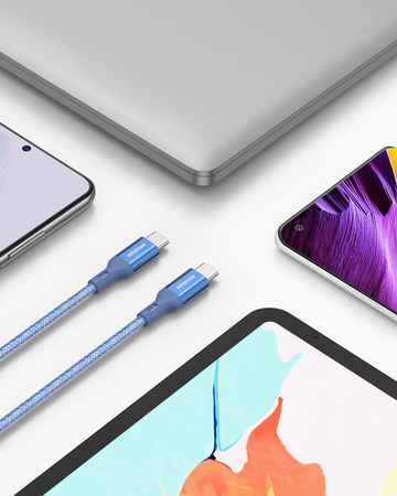 INNOSTYLE POWERFLEX KABEL USB-C SZYBKIE ŁADOWANIE DO IPHONE SAMSUNG 3A 60W KEVLAR 2M CZARNY