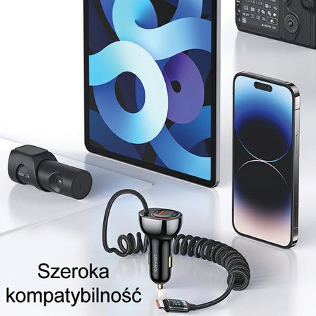 USAMS ŁADOWARKA 60W DO IPHONE 12 13 14 1XUSB 1XUSB-C Z KABLEM USB-C 30W PD