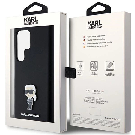 Etui Karl Lagerfeld Silicone Ikonik Metal Pin na Samsung Galaxy S23 Ultra - czarne