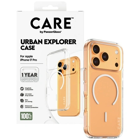 Etui CARE by PanzerGlass Flagship Urban Explorer w. White MagSafe na iPhone 17 Pro - przezroczyste
