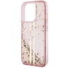 Etui Guess Liquid Glitter Gold Stripes na iPhone 15 Pro - różowe