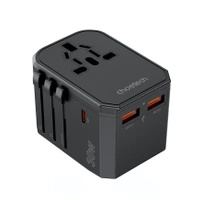 Ładowarka podróżna Choetech PD6041 USB-C USB-A PD 30W z 4 wtyczkami USA EU UK AU - czarna