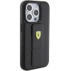 Etui Ferrari Grip Stand Metal Logo na iPhone 15 Pro Max - czarne
