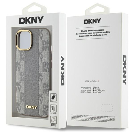DKNY ETUI HARDCASE DO IPHONE 15 PLUS 6.7 DO MAGSAFE LEATHER CHECKERED MONO