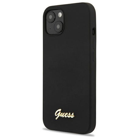 Guess GUHMP13MLSLMGBK iPhone 13 6,1" black/czarny hardcase Silicone Script Gold Logo Magsafe