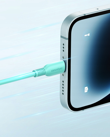 INNOSTYLE JAZZY KABEL USB-C LIGHTNING MFI SZYBKIEGO ŁADOWANIA DO IPHONE KEVLAR 1M ZIELONY