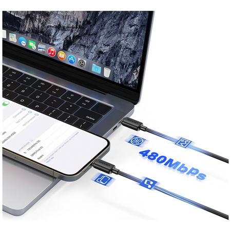 USAMS KABEL USB-C DO USB-C 60W DO TELEFONÓW LAPTOPÓW 1M Z FUNKCJĄ
