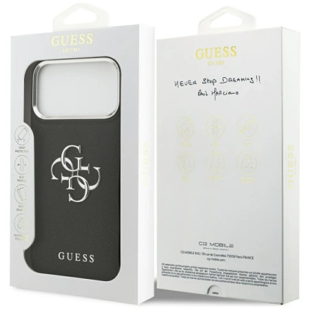 GUESS ETUI GRAINED BIG 4G CLASSIC LOGO DO IPHONE 17 PRO MAX ELEGANCKIE