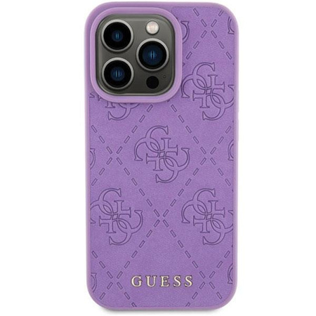 Etui Guess Leather 4G Stamped na iPhone 15 Pro - fioletowe