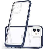 Clear 3in1 etui do iPhone 12 żelowy pokrowiec z ramką niebieski