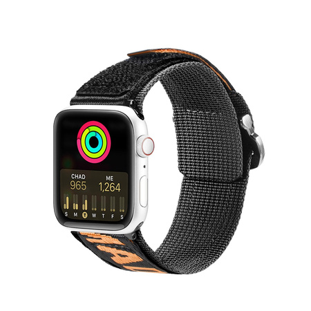 Dux Ducis Strap (Outdoor  Version) pasek Apple Watch Ultra, SE, 8, 7, 6, 5, 4, 3, 2, 1 (49, 45, 44, 42  mm) nylonowa opaska bransoleta czarno-pomarańczowy