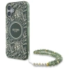 GUESS ETUI HARDCASE IML FLOWERS ALLOVER ELECTRO WITH PEARL STRAP DO MAGSAFE