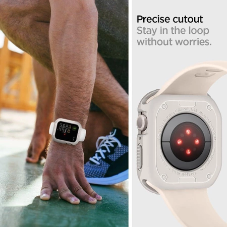 Etui Spigen Rugged Armor na Apple Watch 4 / 5 / 6 / 7 / 8 / 9 / SE (44 / 45 mm) - beżowe