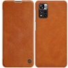 Nillkin Qin Case etui do Xiaomi Redmi Note 11 Pro+ (China) / Redmi Note 11 Pro (China) / Mi11i HyperCharge osłona na aparat kabura pokrowiec obudowa z klapką brązowy