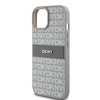 DKNY ETUI HARDCASE DO IPHONE 15 14 13 Z LEATHER MONO STRIPE & METAL LOGO