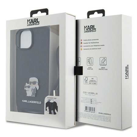 KARL LAGERFELD ETUI DO IPHONE 15 PLUS 6,7 CROSSBODY SAFFIANO METAL PIN