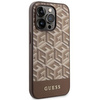 Etui Guess GUHMP14XHGCFSEW na iPhone 14 Pro Max 6.7" - brązowe GCube Stripes MagSafe