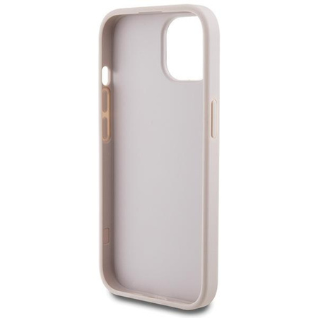 Etui Guess 4G Metal Gold Logo na iPhone 15 - różowe