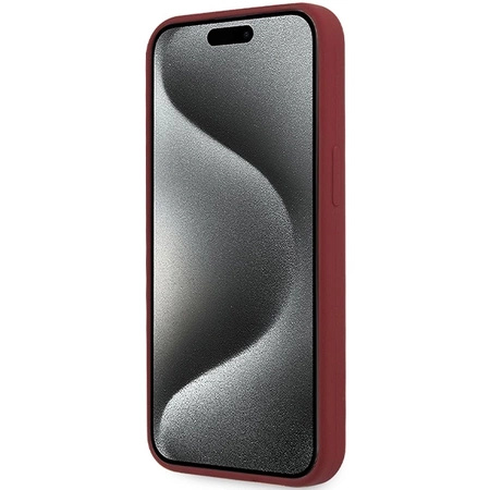 Etui BMW Silicone Big Logo MagSafe na iPhone 15 Pro - czerwone