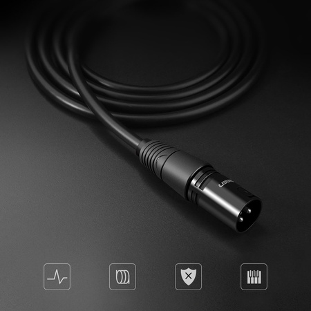 Ugreen przedłużacz kabel audio przewód mikrofonowy do mikrofonu XLR (żeński) - XLR (męski) 5 m (AV130)