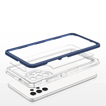 HURTEL CLEAR 3IN1 ETUI DO SAMSUNG GALAXY A72 4G POKROWIEC ŻELOWY Z RAMKĄ