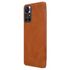Nillkin Qin Case etui do Xiaomi Redmi Note 11T 5G / Note 11S 5G / Note 11 5G (China) / Poco M4 Pro 5G osłona na aparat kabura pokrowiec obudowa z klapką brązowy