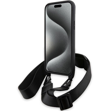 Etui BMW M Edition Carbon Stripe & Strap na iPhone 15 Plus / 14 Plus - czarne